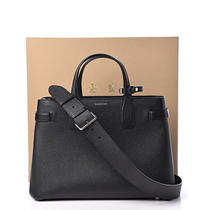 Burberry Derby Calfskin Vintage Check Medium Banner Tote Black 12 of 12