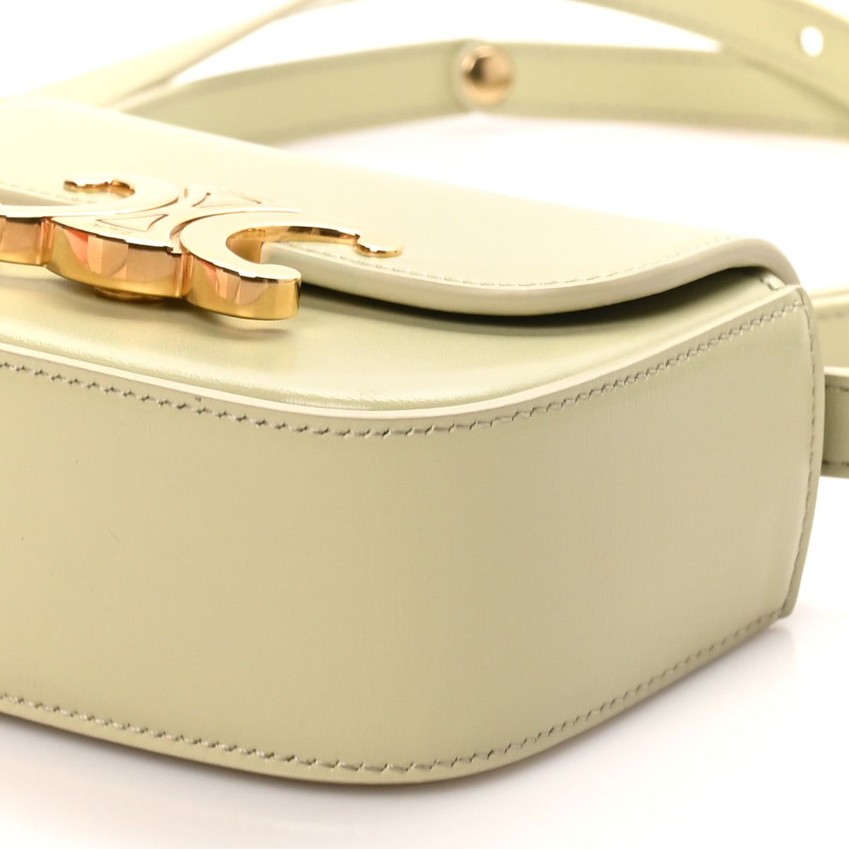 Shiny Calfskin Mini Triomphe Almond Green