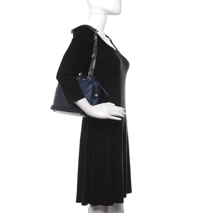 Fendi Shiny Nappa Trapuntata Small DotCom Click Chain Satchel Blue 2 of 9