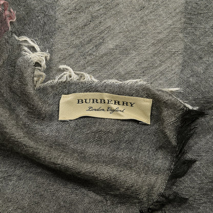 Burberry Modal Wool Relaxed Mega Check Square Scarf Dark Trench 2 of 4