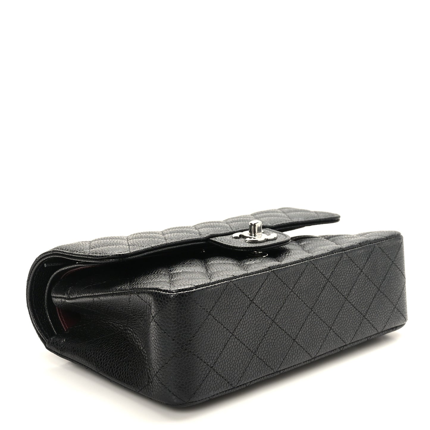 Caviar Quilted Small Double Flap Black