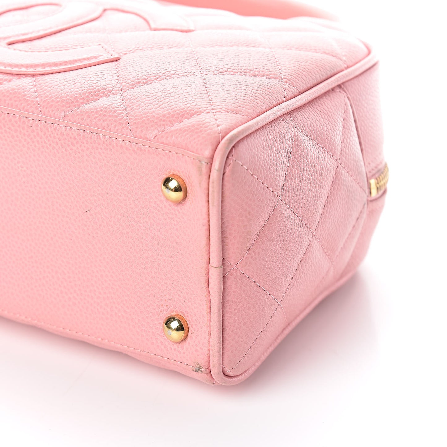 Caviar Quilted Small Bowler Pink