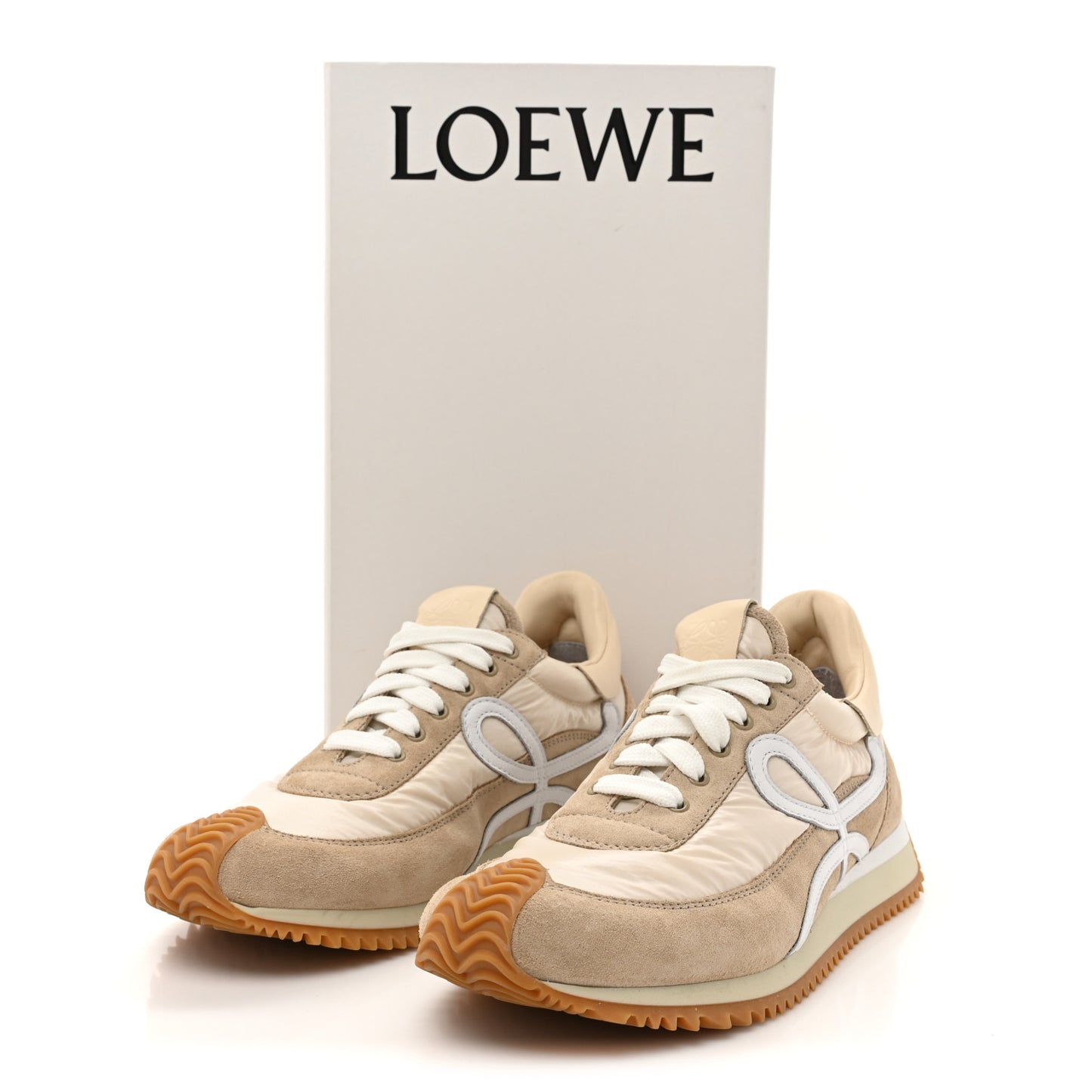 Nylon Suede Flow Runners Sneakers 37 Beige