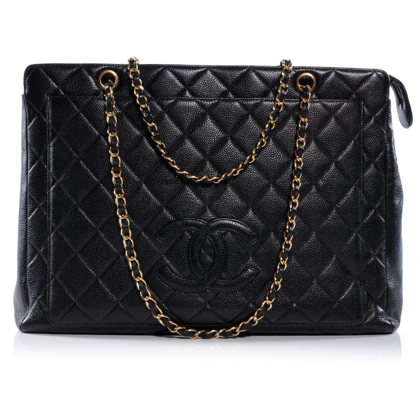 Caviar Quilted CC Shoulder Bag Black