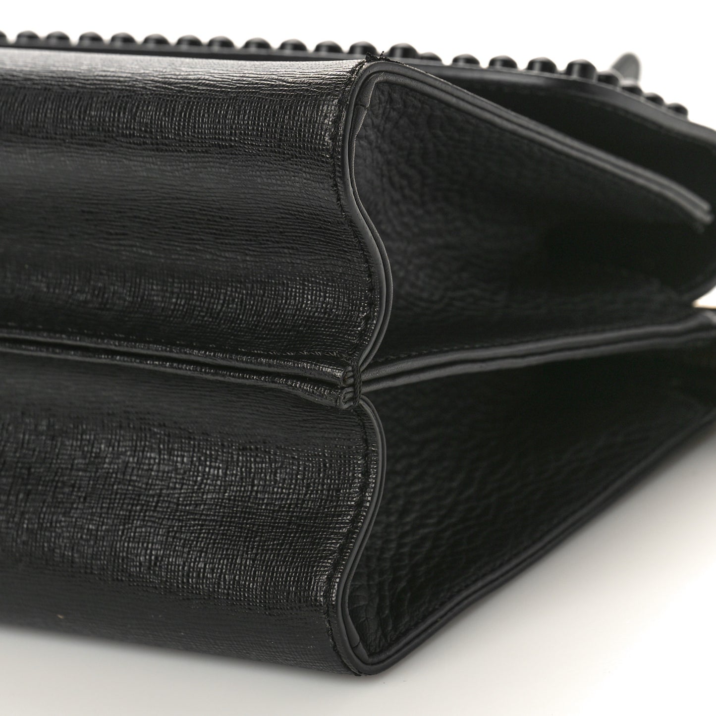 Vitello Elite Studded Monster Mini Demi Jour Shoulder Bag Black