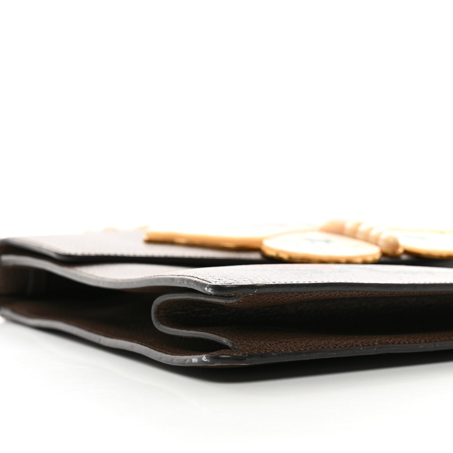 Calfskin Bamboo Web Falena Moth Top Handle Bag Brown