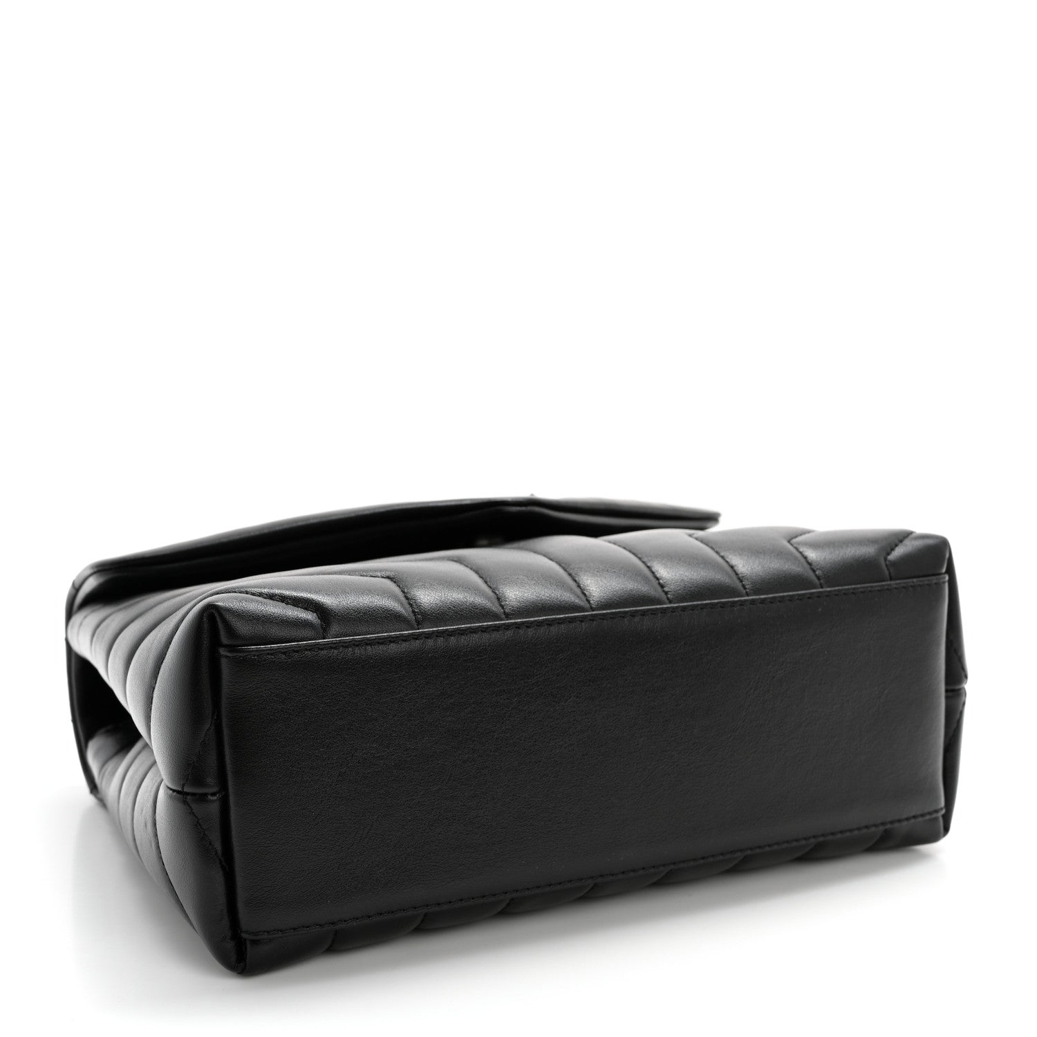 Saint Laurent Calfskin Y Quilted Monogram Monochrome Small Loulou Chain Satchel Black 4 of 12