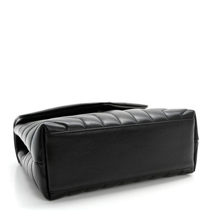 Saint Laurent Calfskin Y Quilted Monogram Monochrome Small Loulou Chain Satchel Black 4 of 12