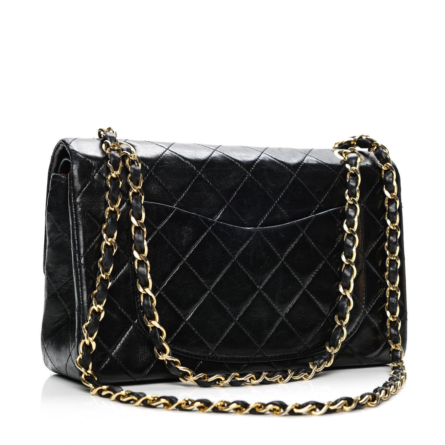 Lambskin Quilted Small Double Flap Black