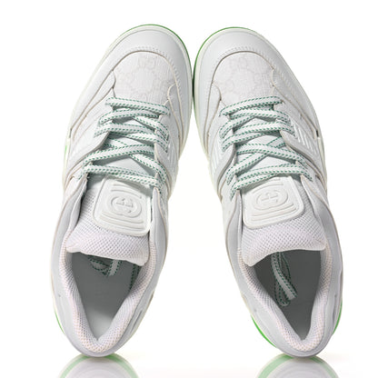 Gucci Demetra GG Supreme Monogram Womens Basket Low Top Sneakers 37.5 Great White Green 2 of 9