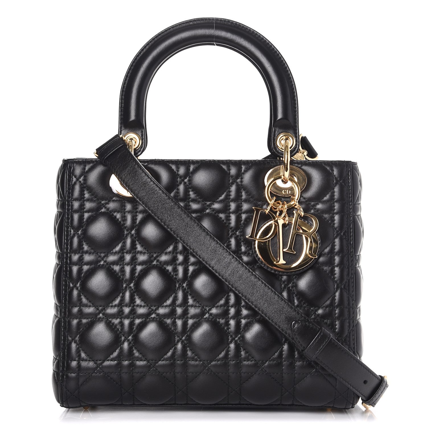 Christian Dior Lambskin Cannage Medium Lady Dior Black 1 of 8