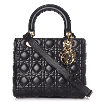 Christian Dior Lambskin Cannage Medium Lady Dior Black 1 of 8