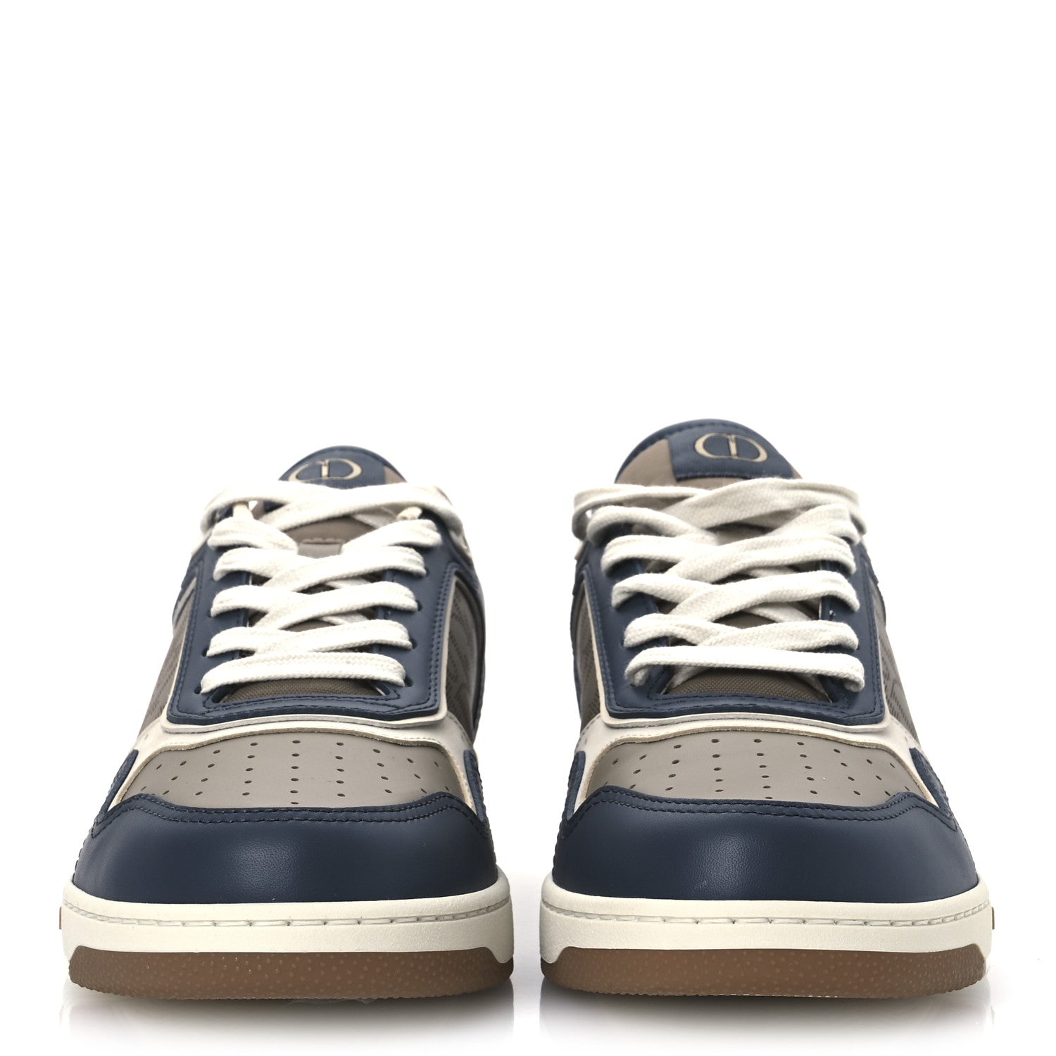 Christian Dior Smooth Calfskin Oblique Galaxy Perforated Mens B27 Low Top Sneakers 41 Brown Deep Grey 3 of 12