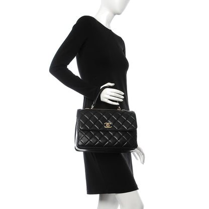 Chanel Lambskin Quilted Medium Trendy CC Flap Dual Handle Bag Black 3 of 9