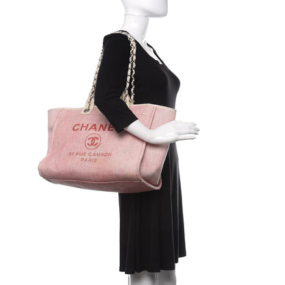 Chanel Canvas Medium Deauville Tote Pink 2 of 15