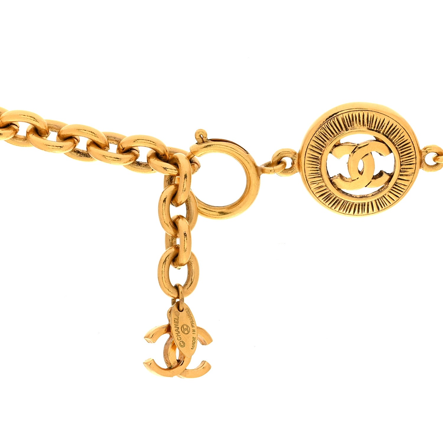 Chanel Metal CC Medallion Necklace Gold 6 of 7