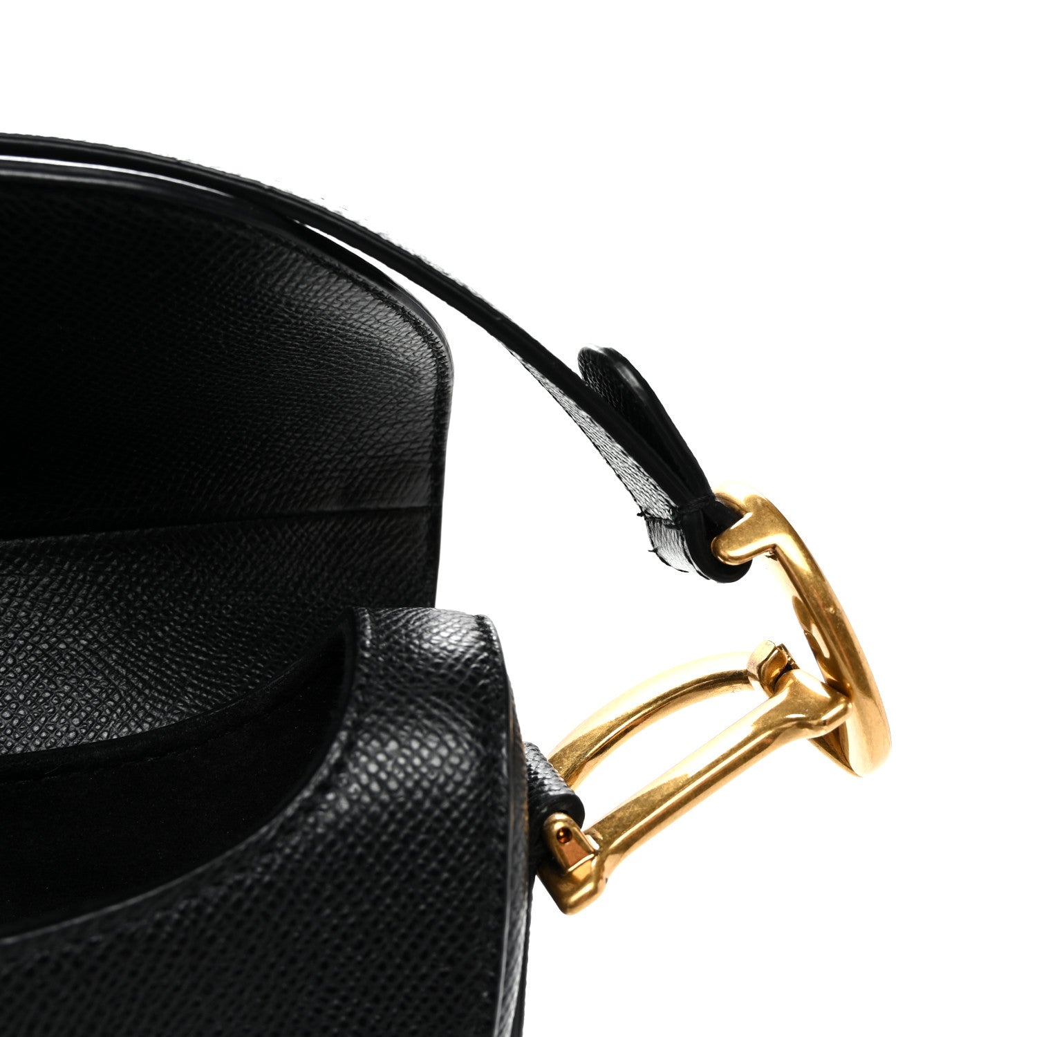 Christian Dior Grained Calfskin Saddle Bag Black 11 of 11