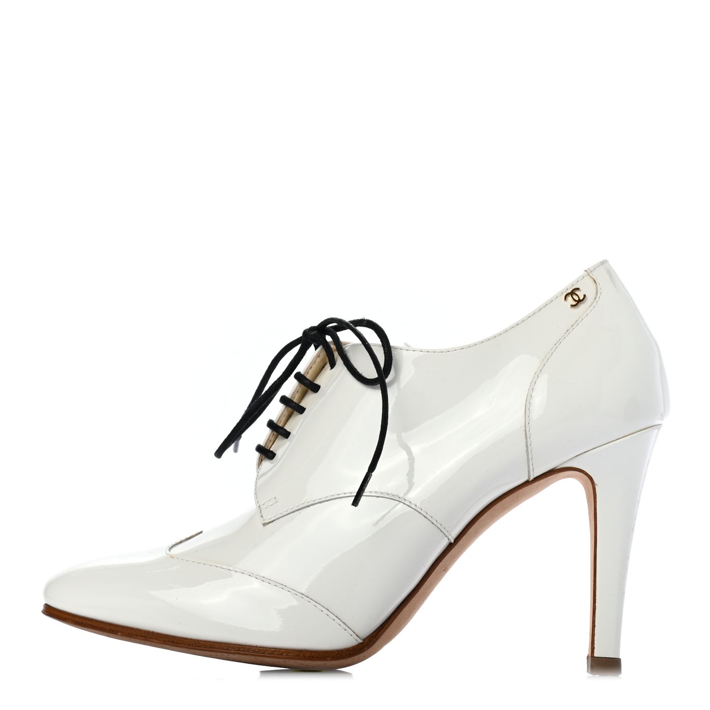 Patent CC Lace Up Ankle Boots 37.5 White