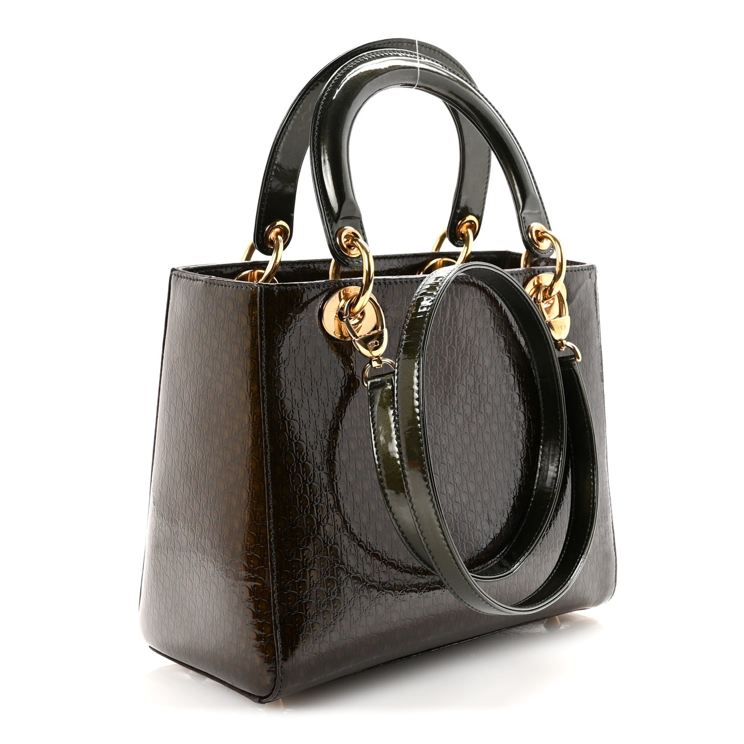 Patent Diorissimo Medium Lady Dior Metallic Green
