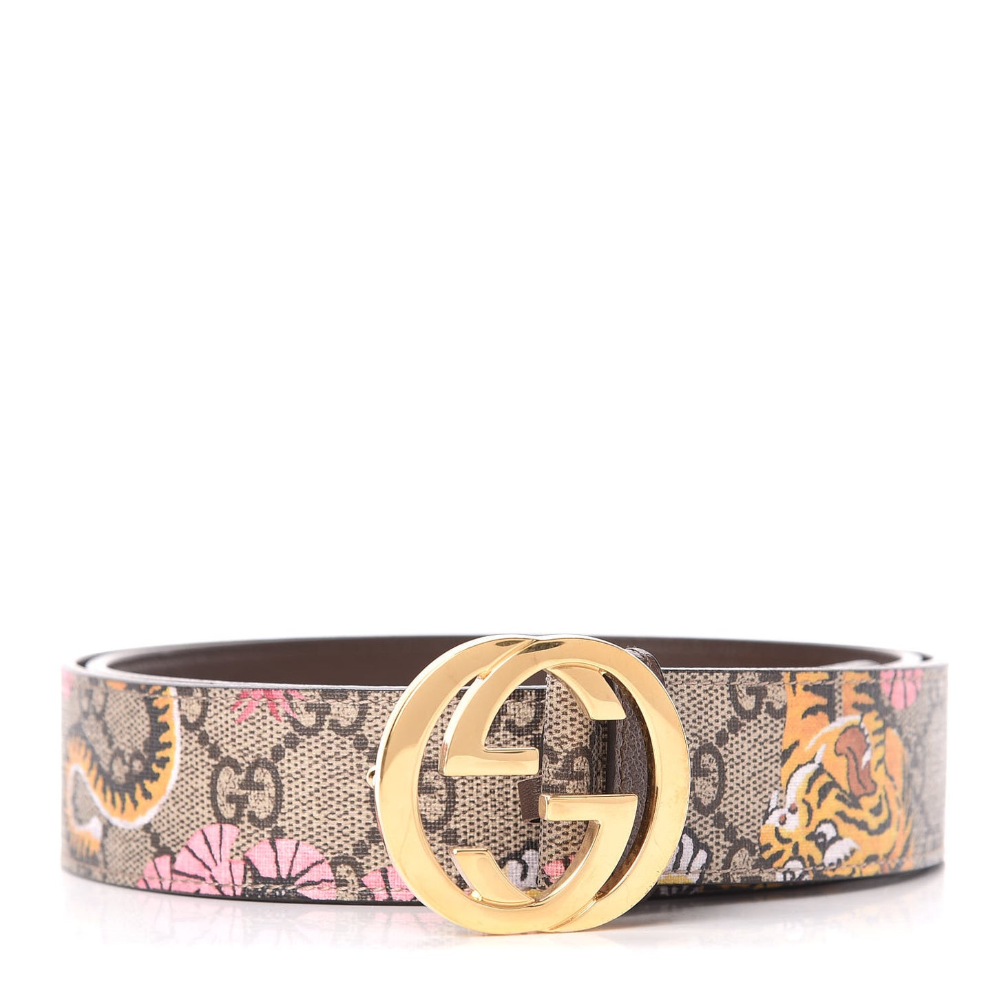 GG Supreme Monogram Bengal Interlocking G Belt 100 40 Beige Pink