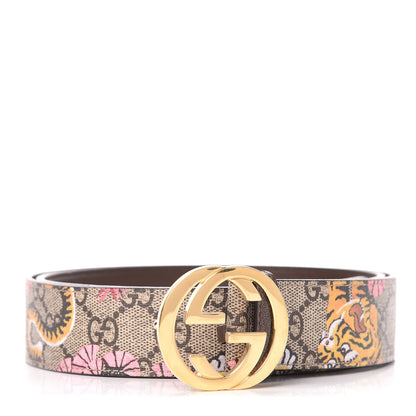 Gucci GG Supreme Monogram Bengal Interlocking G Belt 100 40 Beige Pink 1 of 7