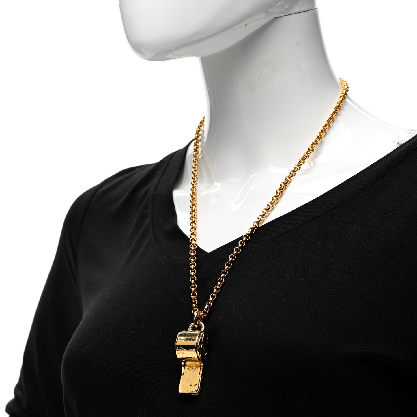 CC Whistle Pendant Necklace Gold