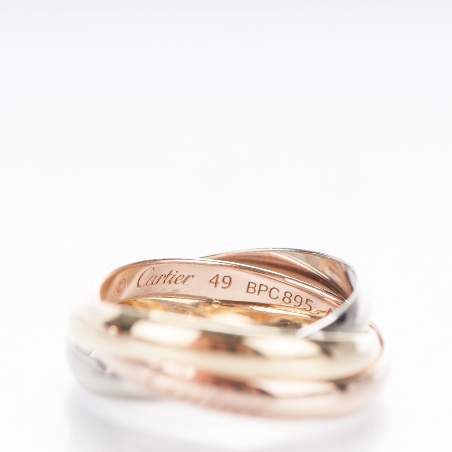 18K Pink Yellow White Gold Small Trinity Ring 49 4.75