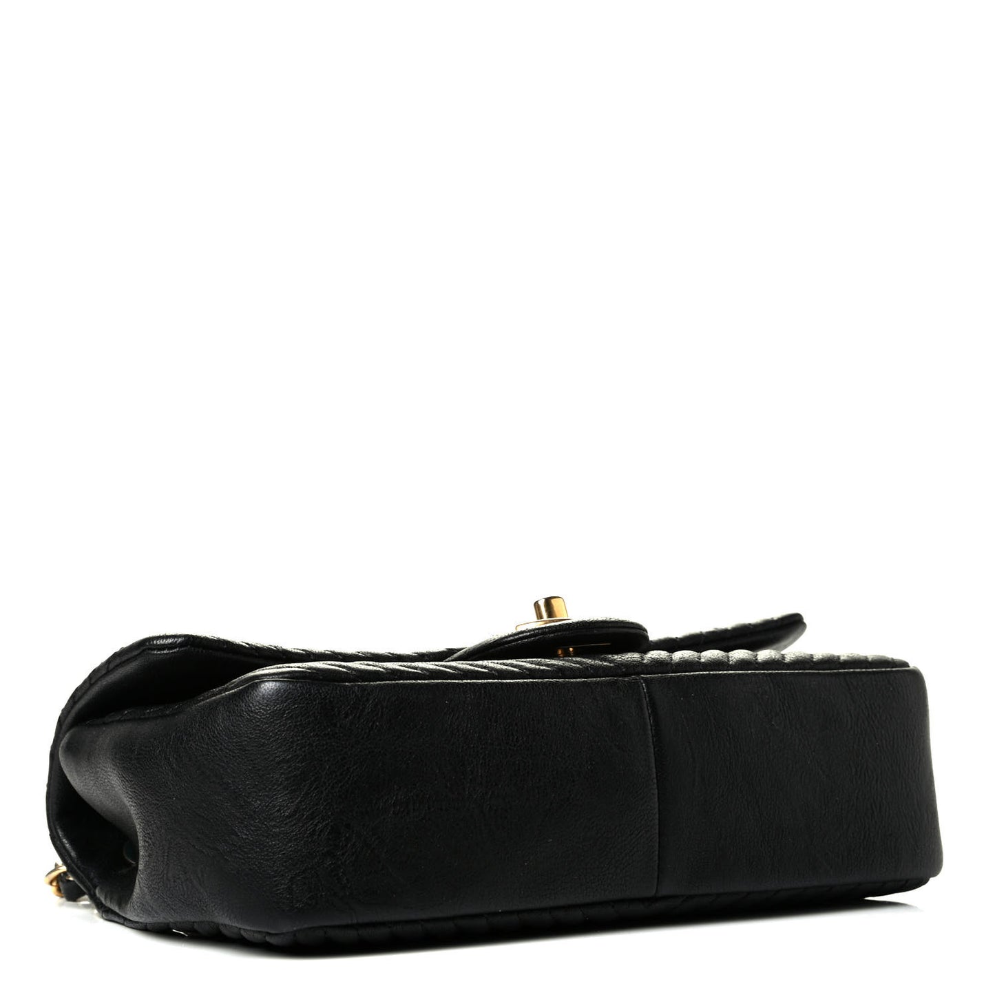 Calfskin Surpique Chevron Small Flap Black
