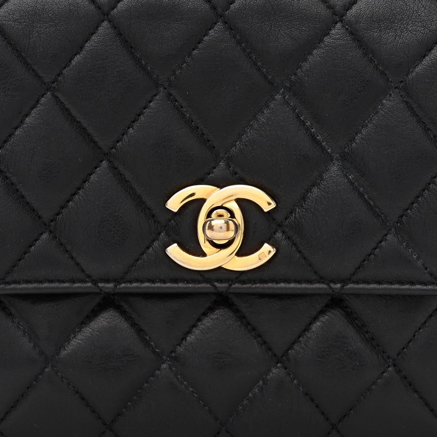 Lambskin Quilted Flap Waist Belt Bag 75 30 Black