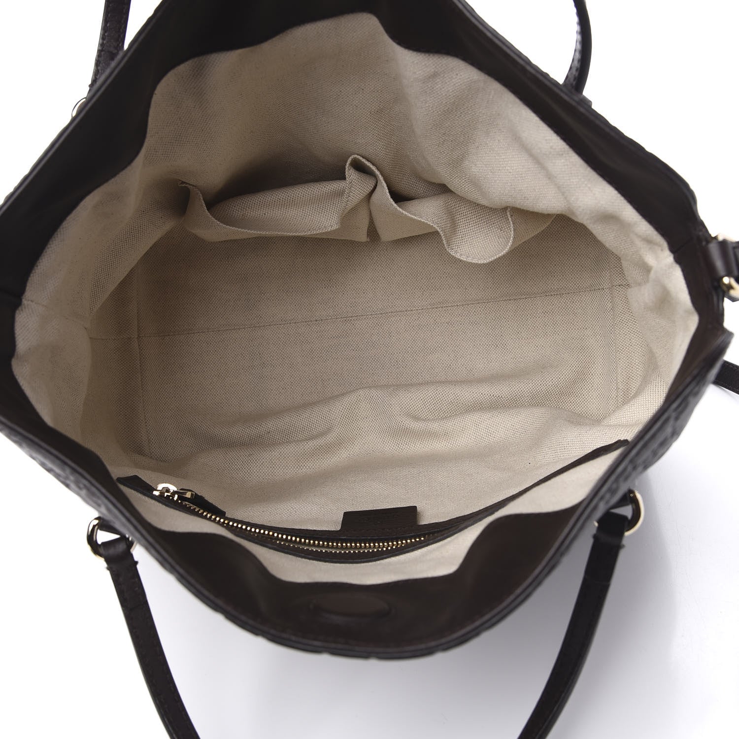 Gucci Guccissima Medium Bree Foldover Tote Chocolate 5 of 12