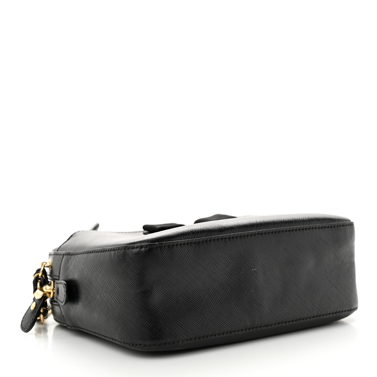 Salvatore Ferragamo Hammered Calfskin Lydia Bow Camera Bag Black 4 of 12