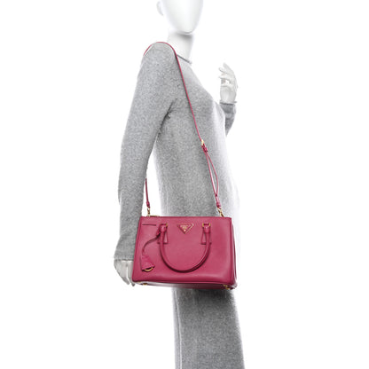 Prada Saffiano Small Galleria Double Zip Tote Fuxia 2 of 12