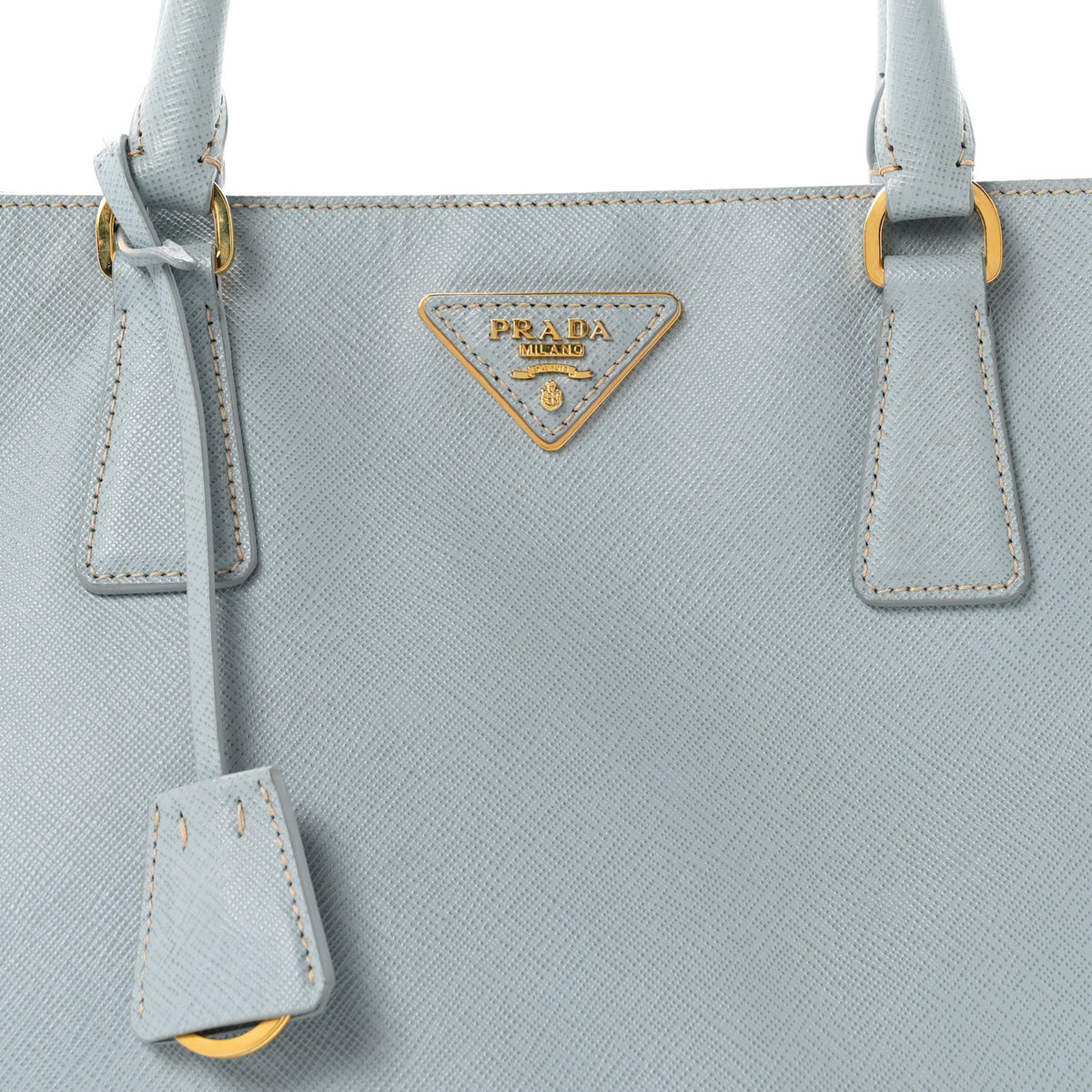 Prada Saffiano Lux Large Tote Lago 8 of 12