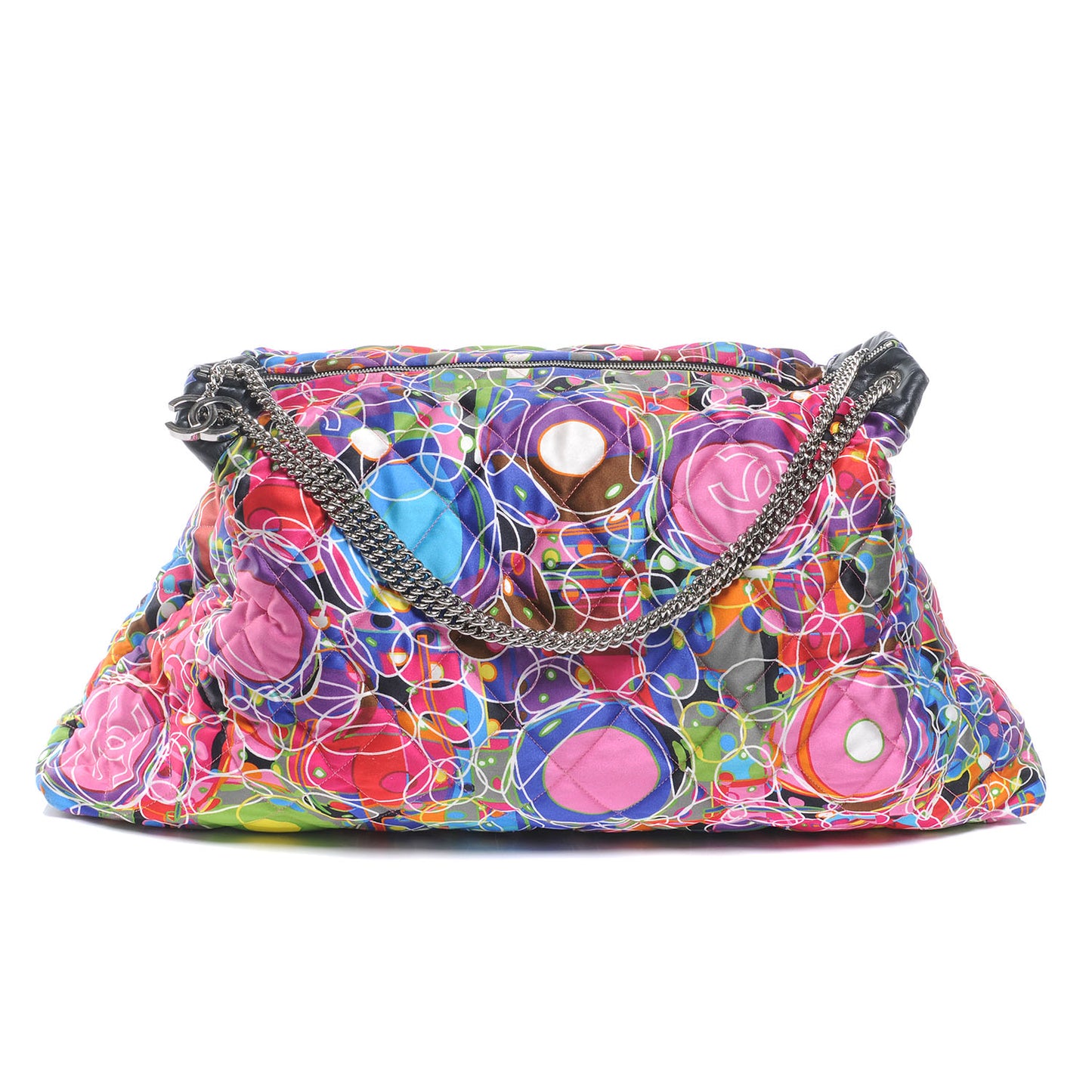 Satin Quilted Large Kaleidoscope Tote Multicolor