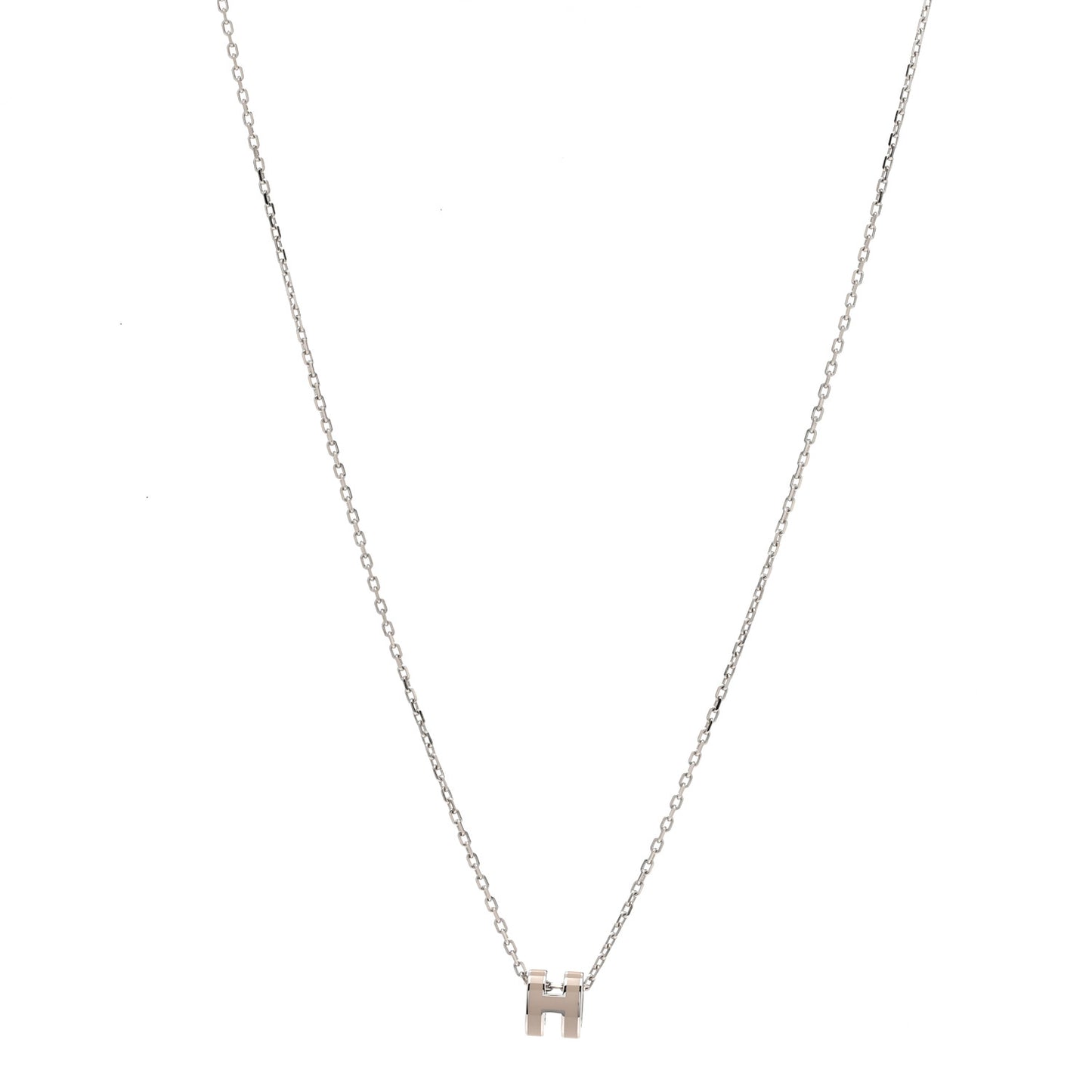 Palladium Mini Pop H Pendant Necklace Marron Glace