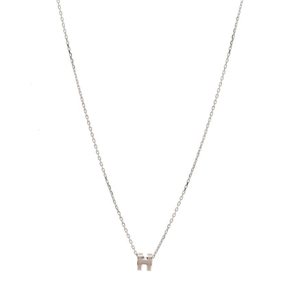 Hermes Palladium Mini Pop H Pendant Necklace Marron Glace 1 of 7