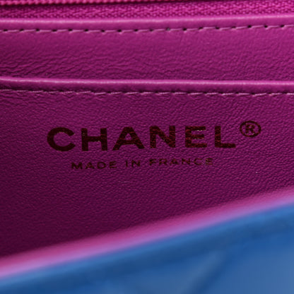 Chanel Lambskin Quilted Mini Rectangular Flap Blue Purple 6 of 9