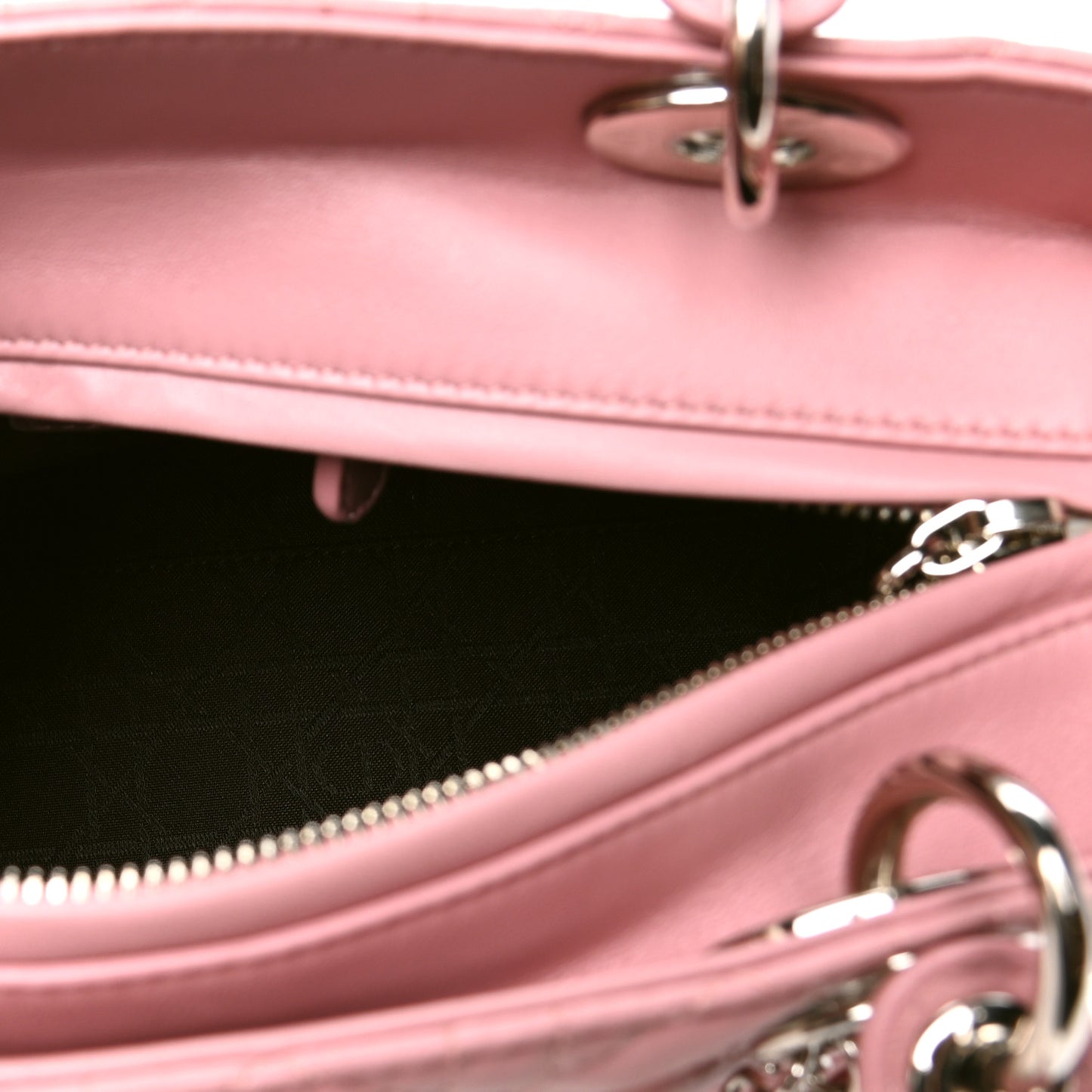 Lambskin Cannage Medium Lady Dior Rose Clair