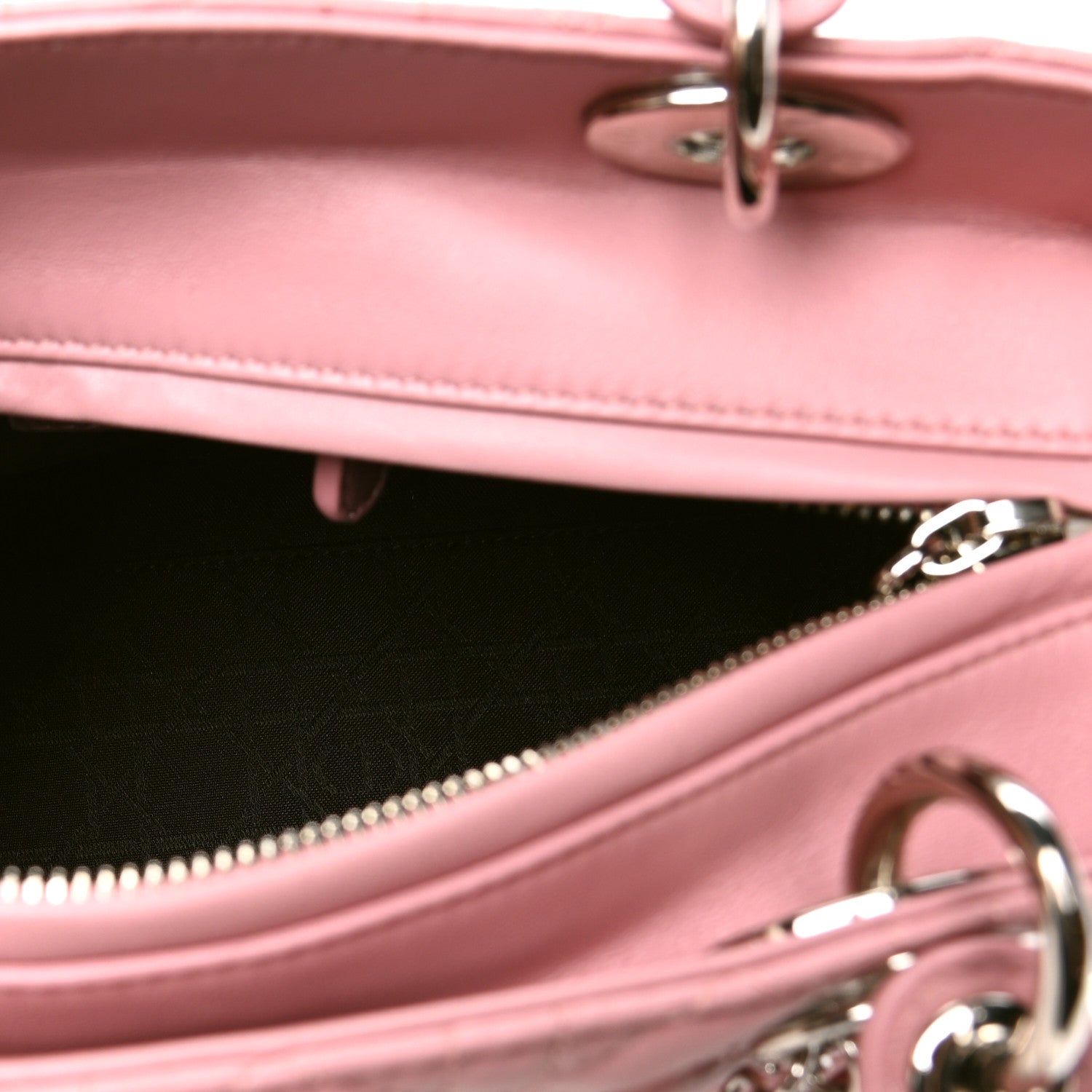 Christian Dior Lambskin Cannage Medium Lady Dior Rose Clair 4 of 5