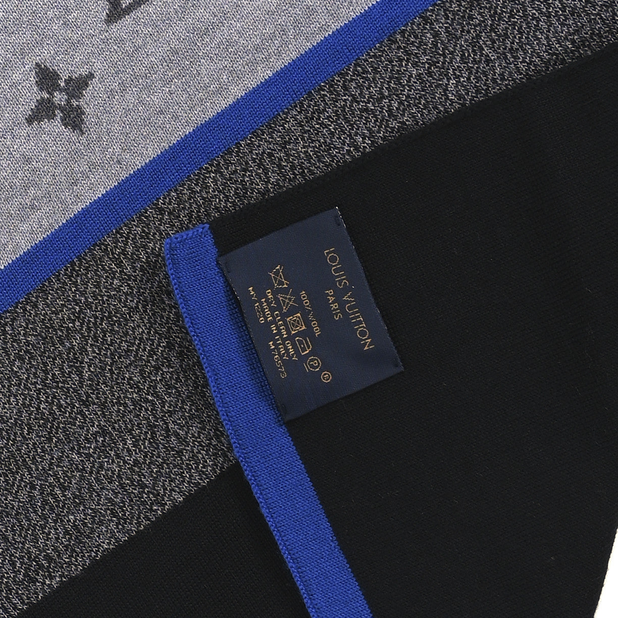 Louis Vuitton Wool Monogram Color Block Scarf Black 1843969