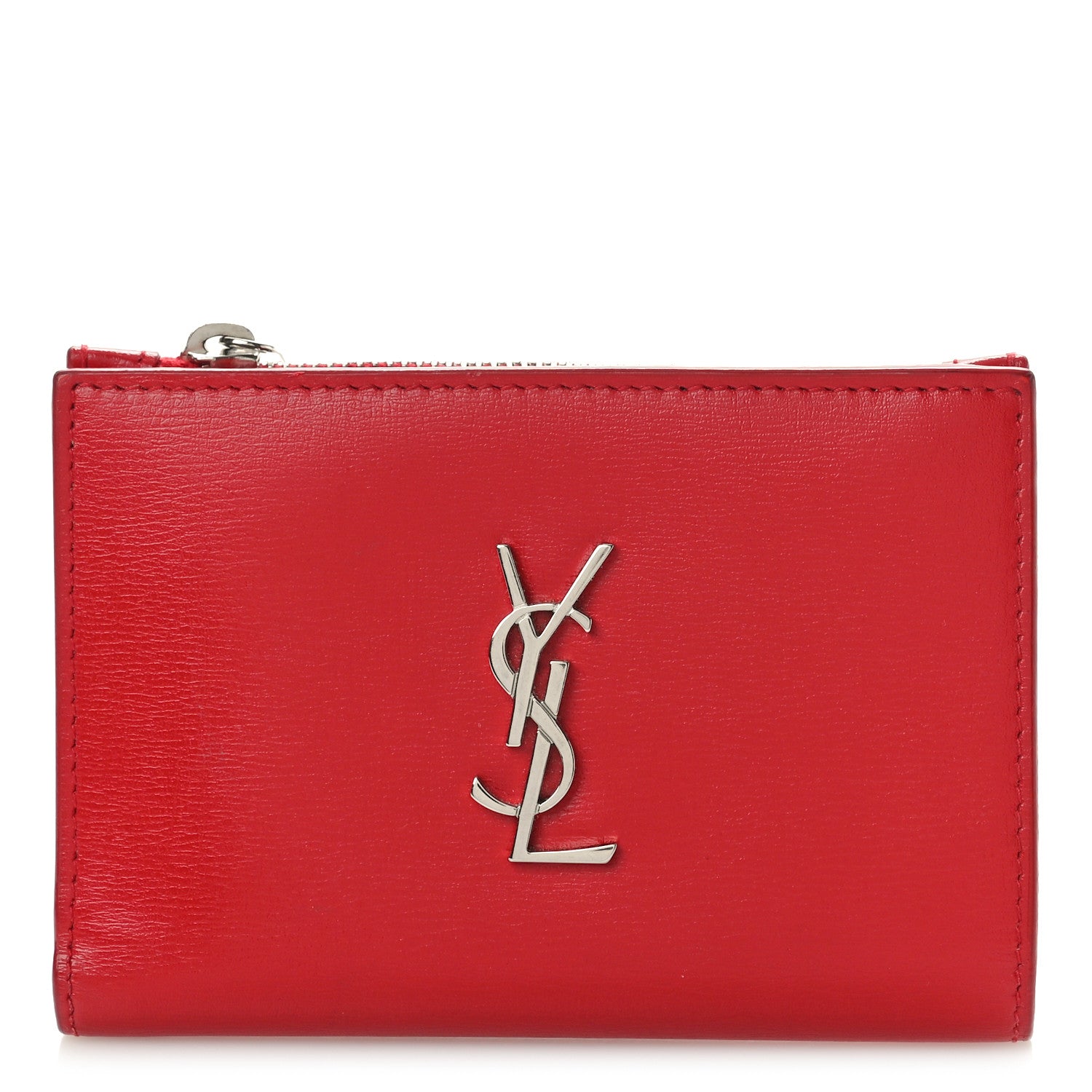 Saint Laurent Calfskin Fragments Flap Wallet Red 1 of 8