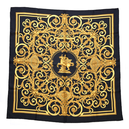 Hermes Silk Les Tuileries Scarf 90 Black 1 of 4