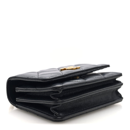 Chanel Lambskin Enamel Quilted Pending CC Clutch With Chain Black 4 of 10