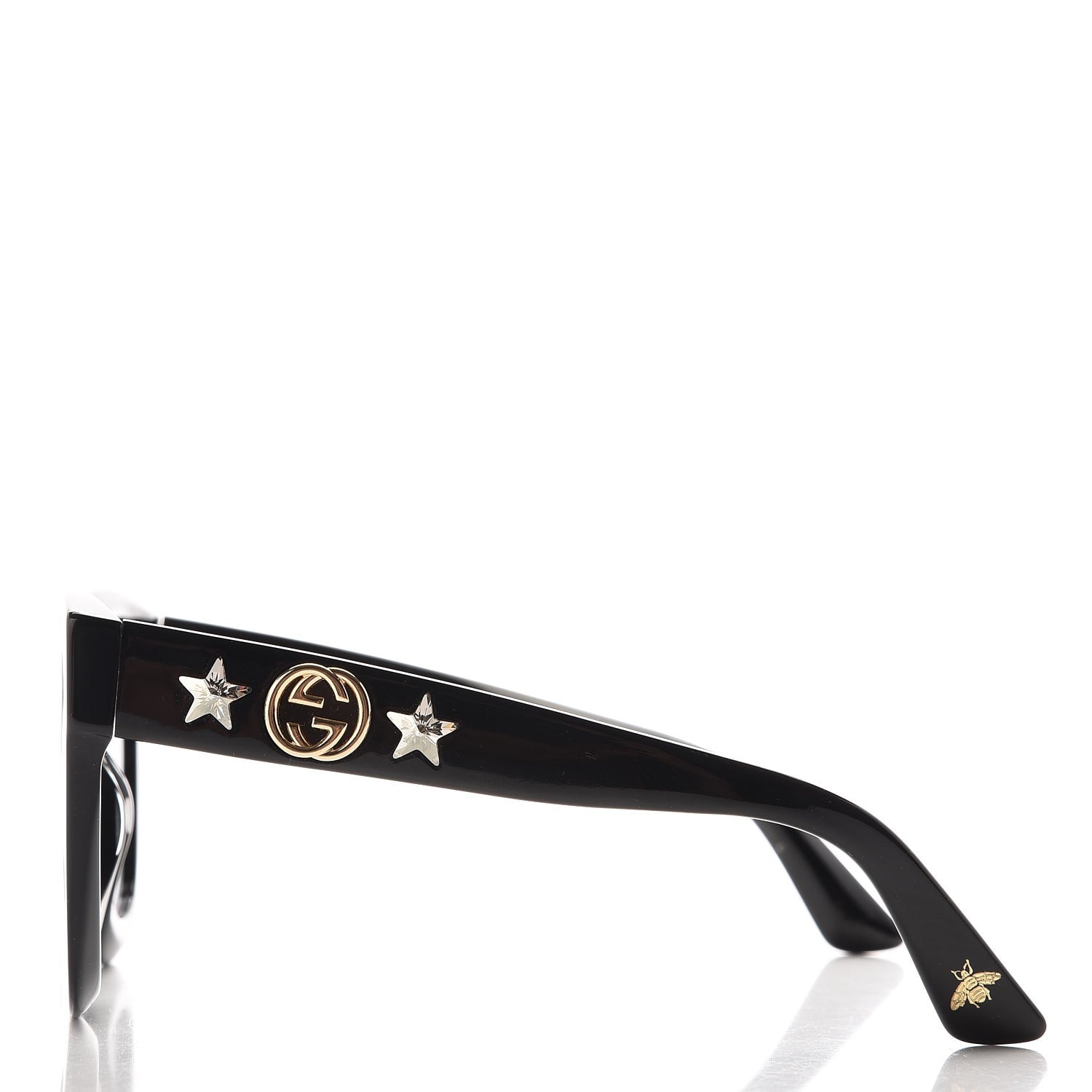 Gucci Round Frame Star Sunglasses GG0208S Black 3 of 9