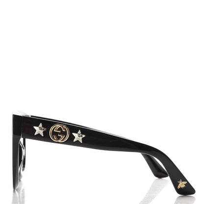 Gucci Round Frame Star Sunglasses GG0208S Black 3 of 9