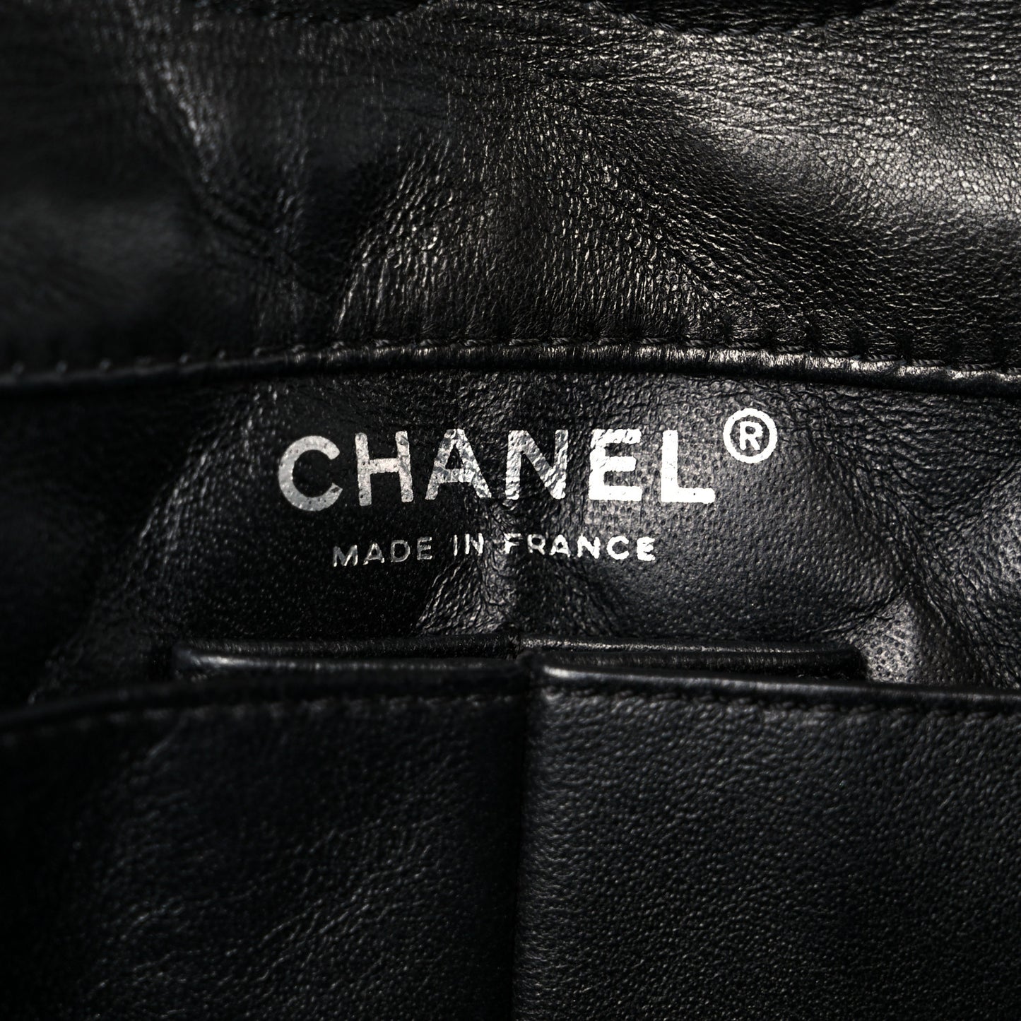 Canvas Sequin Stripe Medium Double Flap Black White