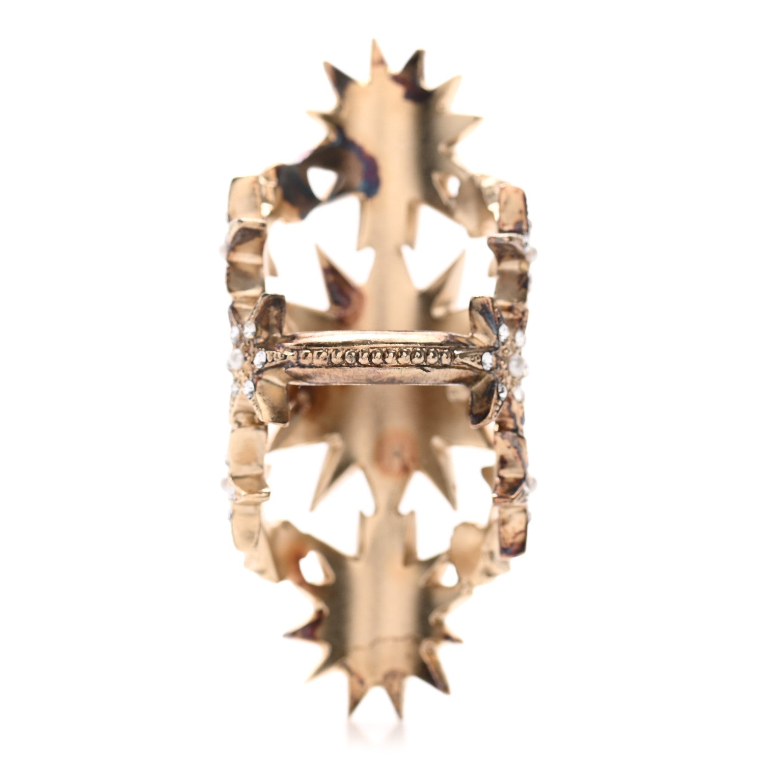 Chanel Crystal Pearl CC Cluster Ring 54 7 Gold 3 of 6
