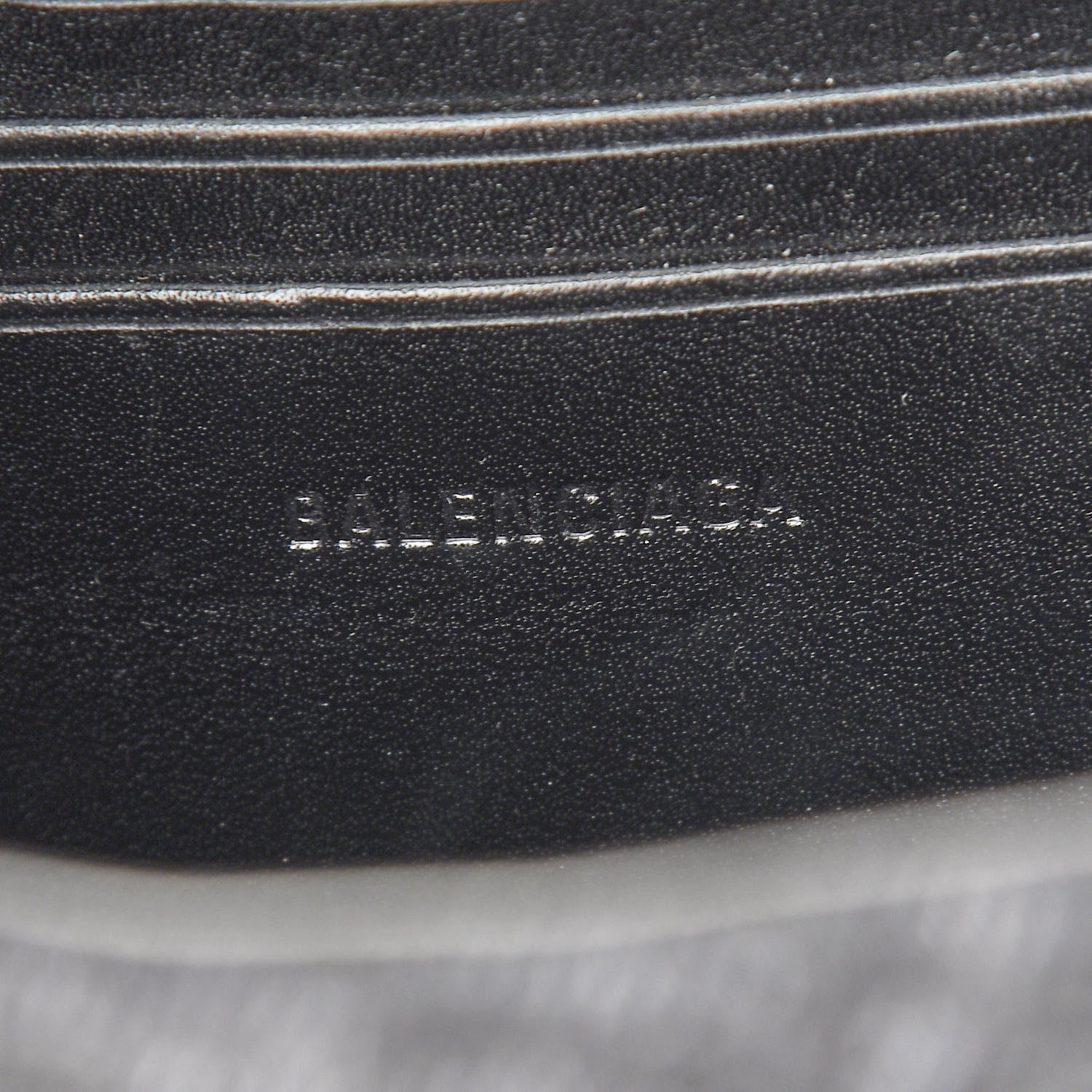 Balenciaga Destroyed Denim Jacquard Logo Matelasse BB Chain Wallet Black 5 of 9