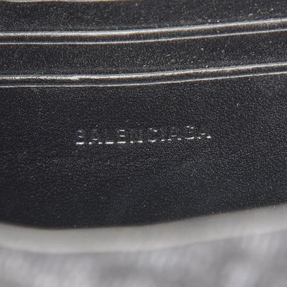 Balenciaga Destroyed Denim Jacquard Logo Matelasse BB Chain Wallet Black 5 of 9