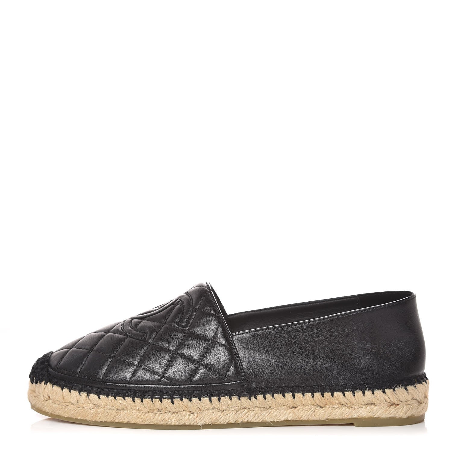 Chanel Lambskin Quilted CC Espadrilles 39 Black 1 of 11